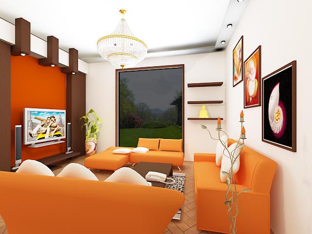 غرف للجلوس باللون البرتقالى 2022 , اجمل الديكورات للصالات الفخمه 2022
